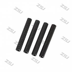 Wholesale M3*26mm Black anodized Aluminum Round Style Knurled / Texture Spacer/Standoff, 4pcs/lot
